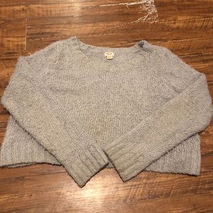 Mossimo plus size cropped grey fuzzy sweater